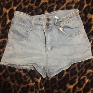 High wasted jean shorts